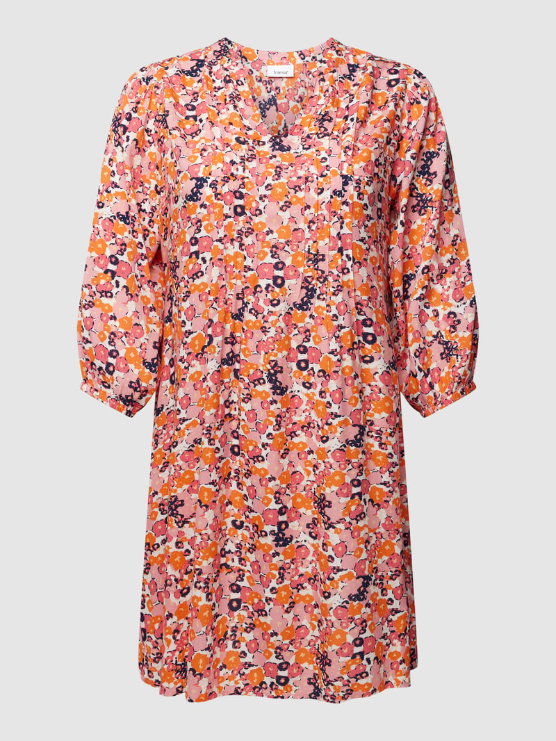 PLUS SIZE Knielanges Tunikakleid aus Viskose Modell 'Merla' in pink