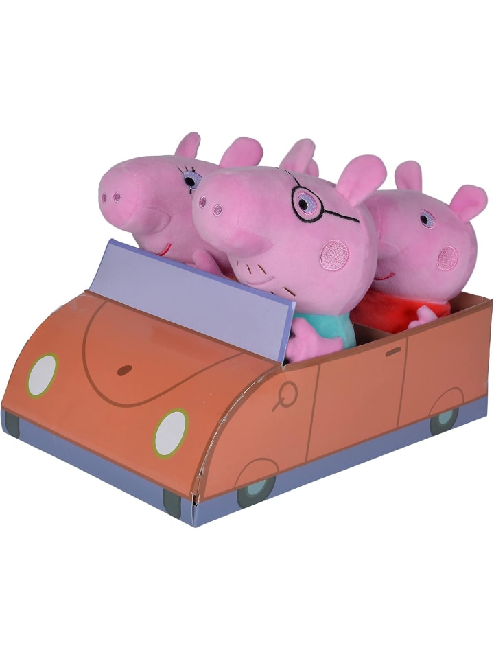 Simba Peppa Wutz Plüschtier - Familie im Auto (4-tlg) in mehrfarbig günstig kaufen onesize