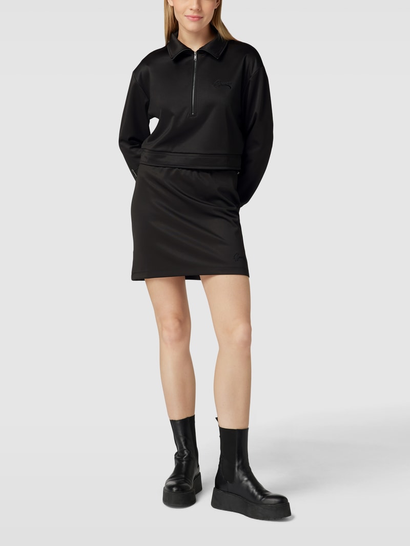Minirock mit Label-Stitching Modell 'CHRISTINA' in schwarz