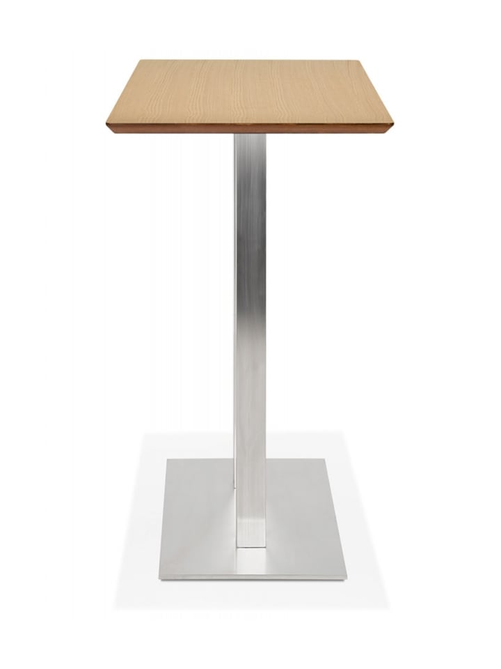 KADIMA DESIGN Stehtisch Holz Metall Kombination | Bar Tisch mit Naturholzplatte in Beige günstig kaufen