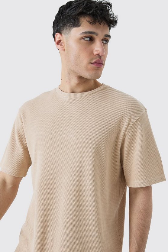 T-Shirt in Waffeloptik
