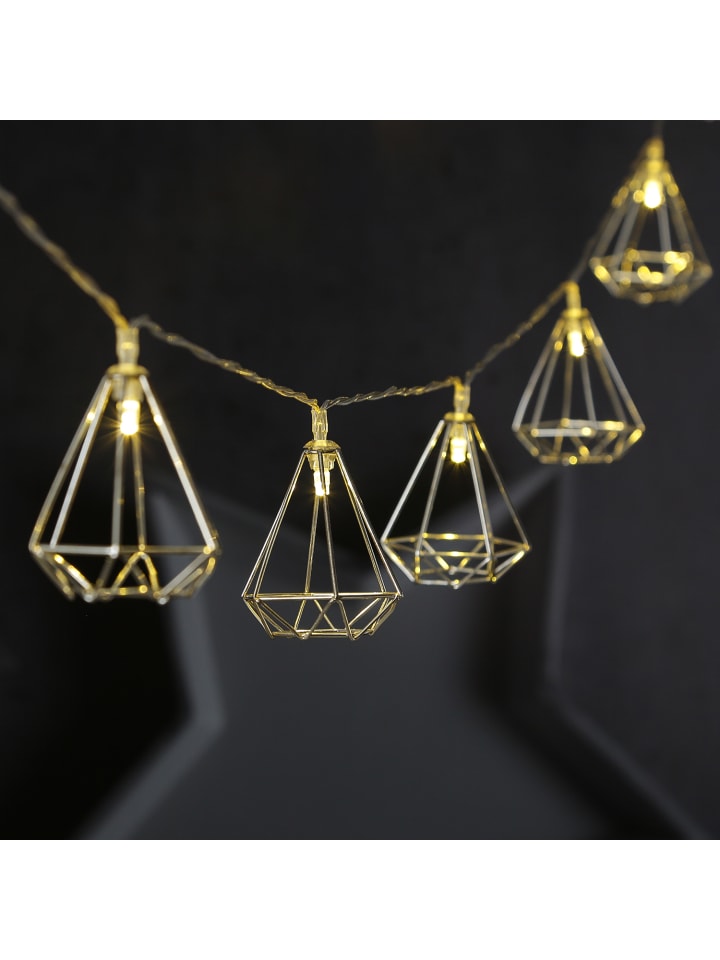 MARELIDA LED Lichterkette DIAMANT 10 kleine beleuchtete Rubine L: 1,6m in silber günstig kaufen onesize