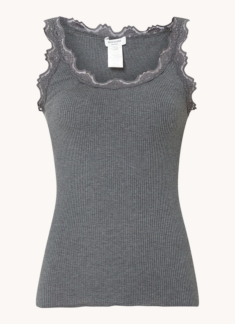 Rosemunde Tank top in silk blend with lace