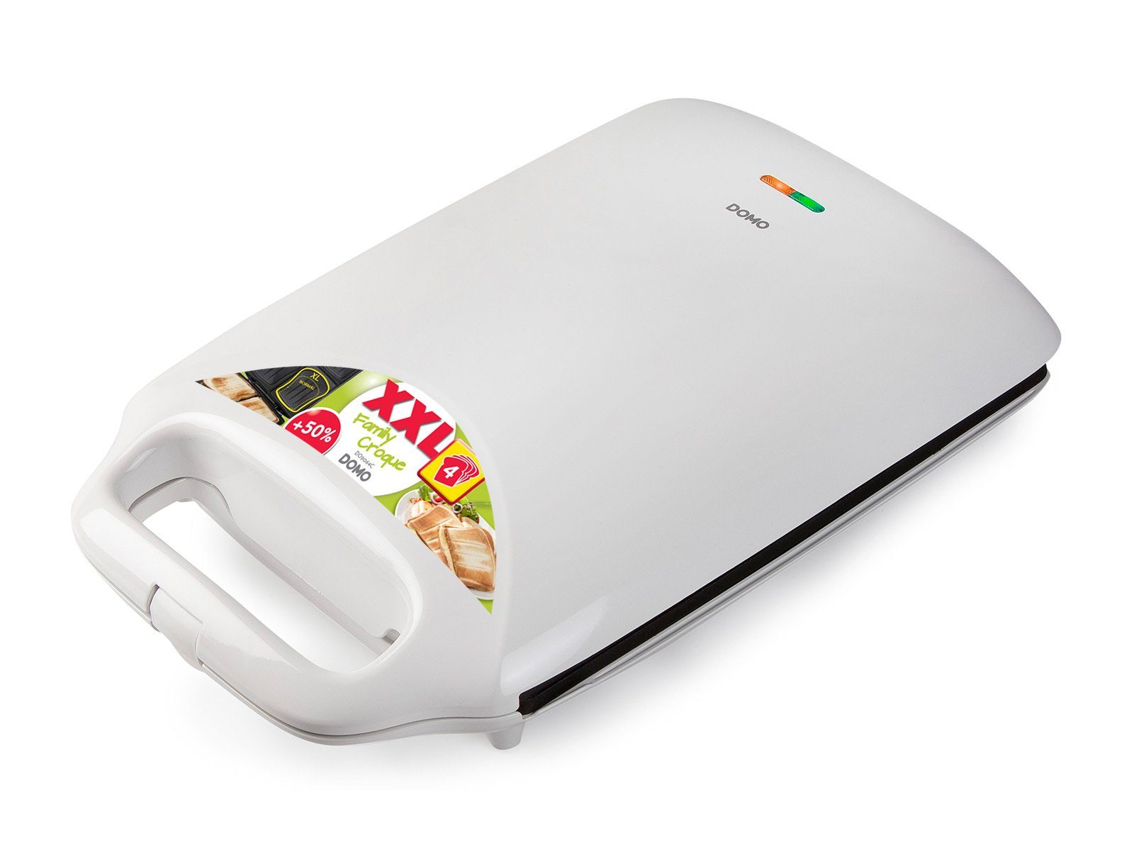 Domo Sandwichmaker, 1800 W, 4er Toaster XXL Snack Panini-Maker & Gabel extra tief große Toasties