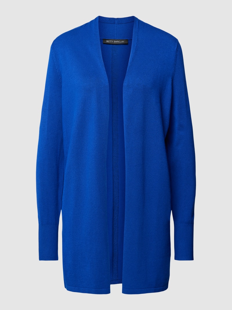 Strickjacke in unifarbenem Design in royalblau