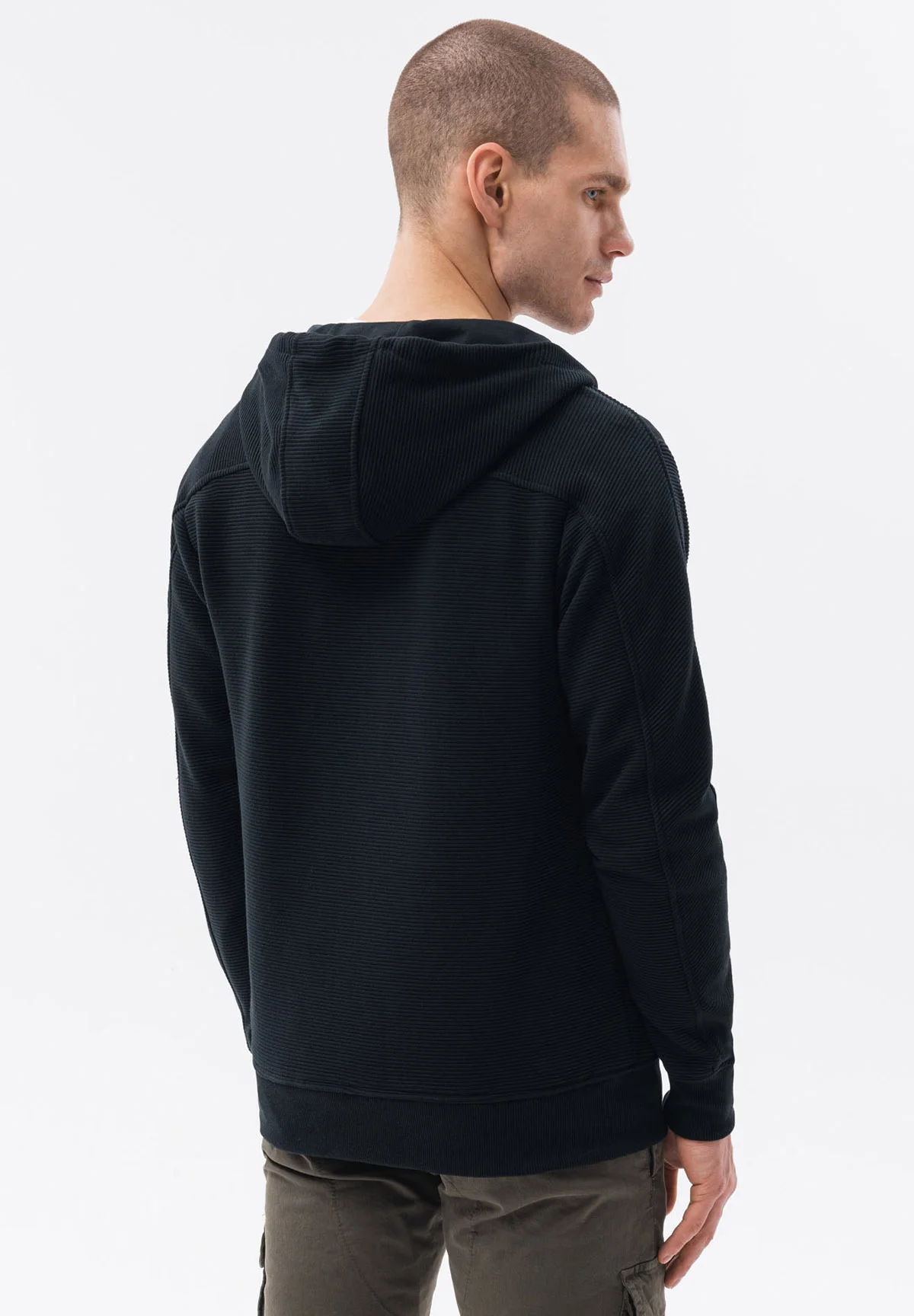 Sudadera con capucha y cremallera ombré