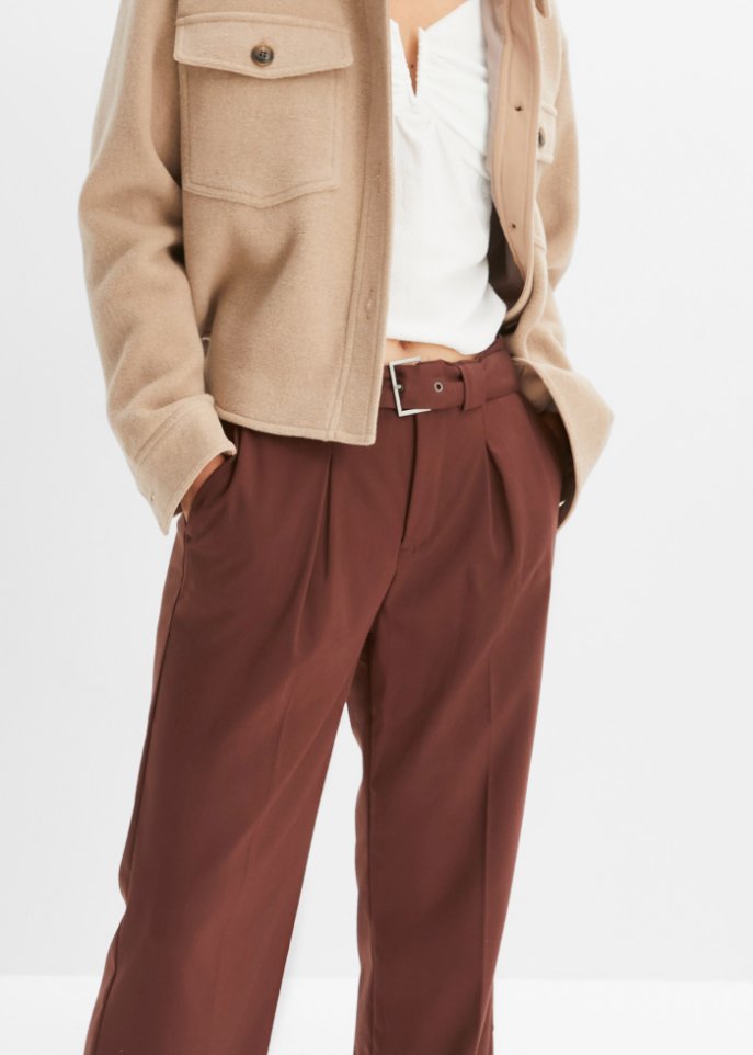 Bundfaltenhose mit Gürtel