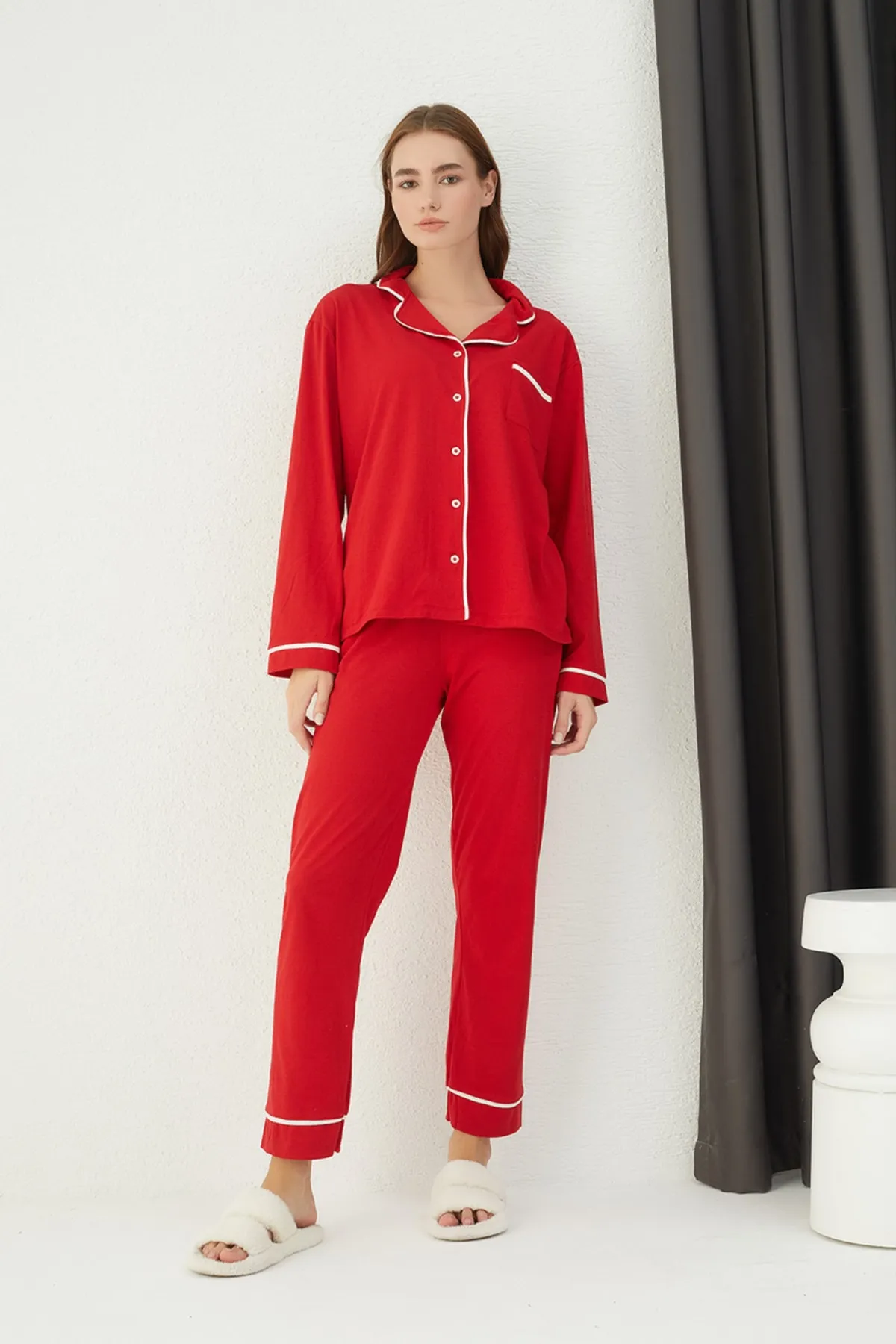 ELİTOL  Pyjama-Set aus Baumwolle mit Knöpfen