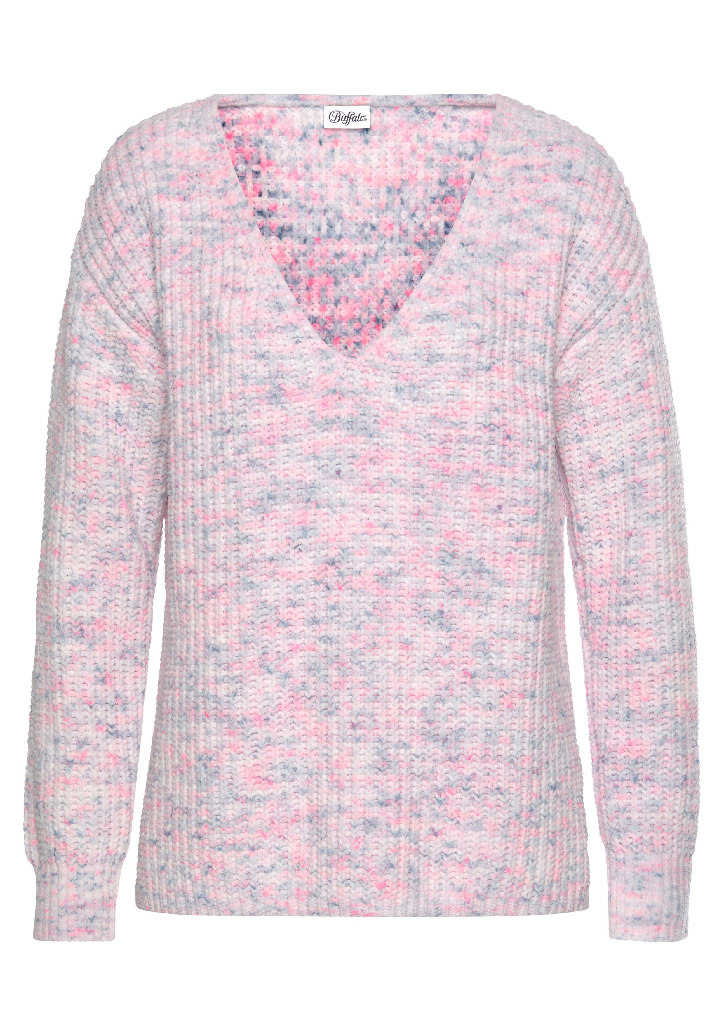 Buffalo V-Ausschnitt-Pullover aus weichem Chenille