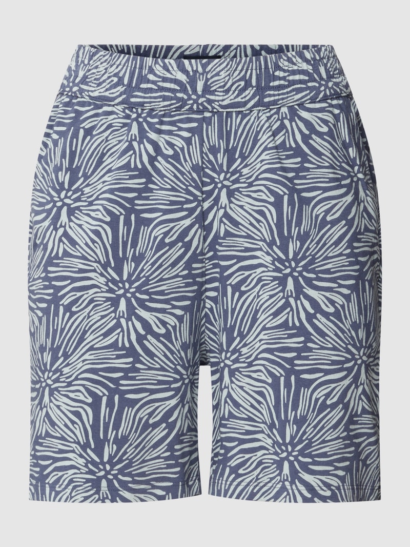 Pyjama-Shorts mit Allover-Muster in marineblau