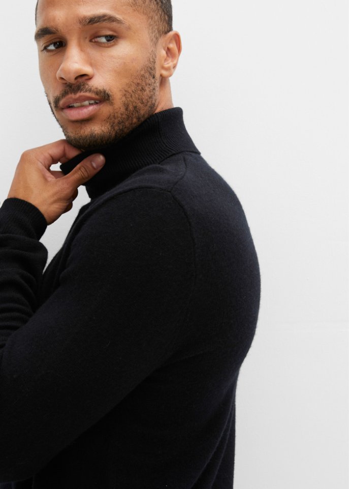 Premium Wollpullover mit Good Cashmere Standard®-Anteil, Rollkragen