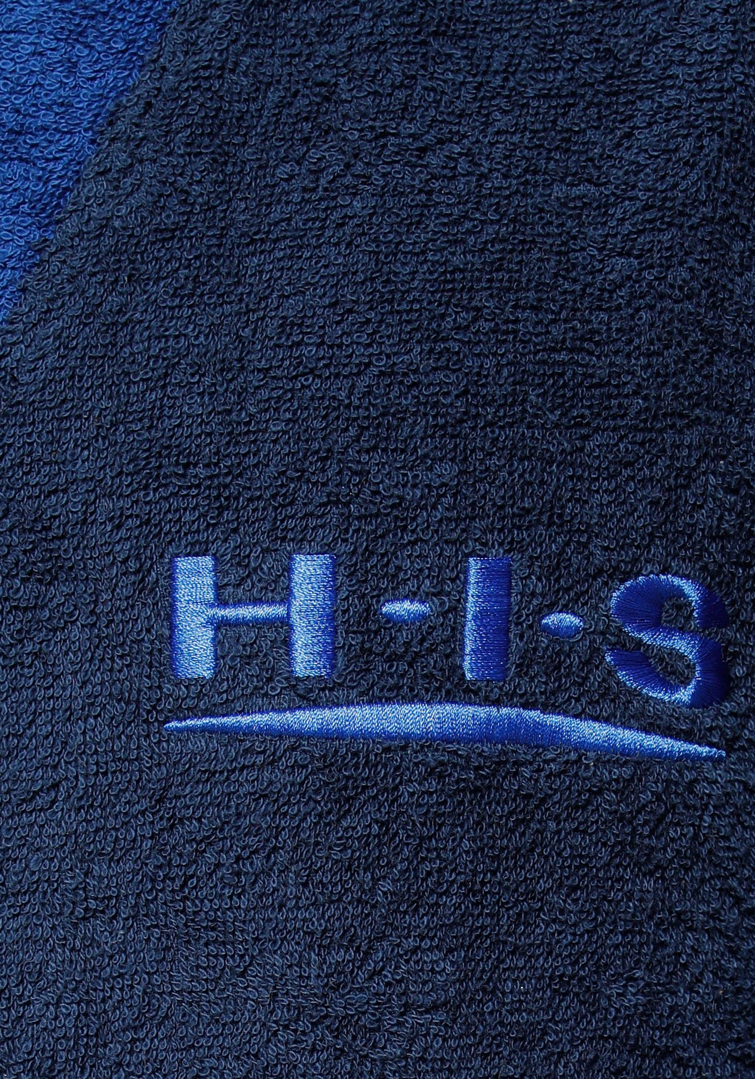 H.I.S Unisex-Bademantel Hannes, Langform, Walkfrottee, Kimono-Kragen, Gürtel, für Damen & Herren, lang, mit Taschen, S-3XL