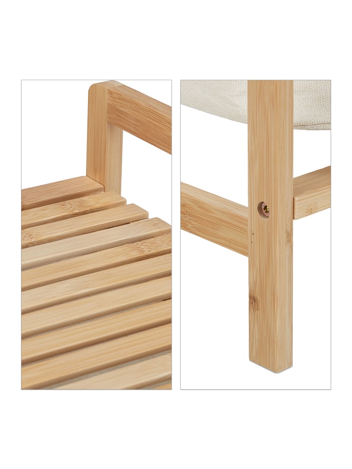 relaxdays Wäschekorb in Natur/ Beige - (B)44 x (H)85 x (T)33 cm günstig kaufen onesize