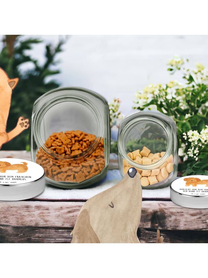 Mr. & Mrs. Panda Leckerli Glas Hund Flauschig mit Spruch in Weiß günstig kaufen