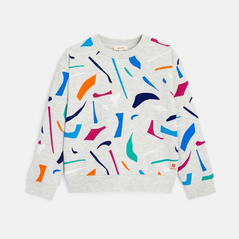 Sweat garçon molleton inspiration terrazo beige Catimini