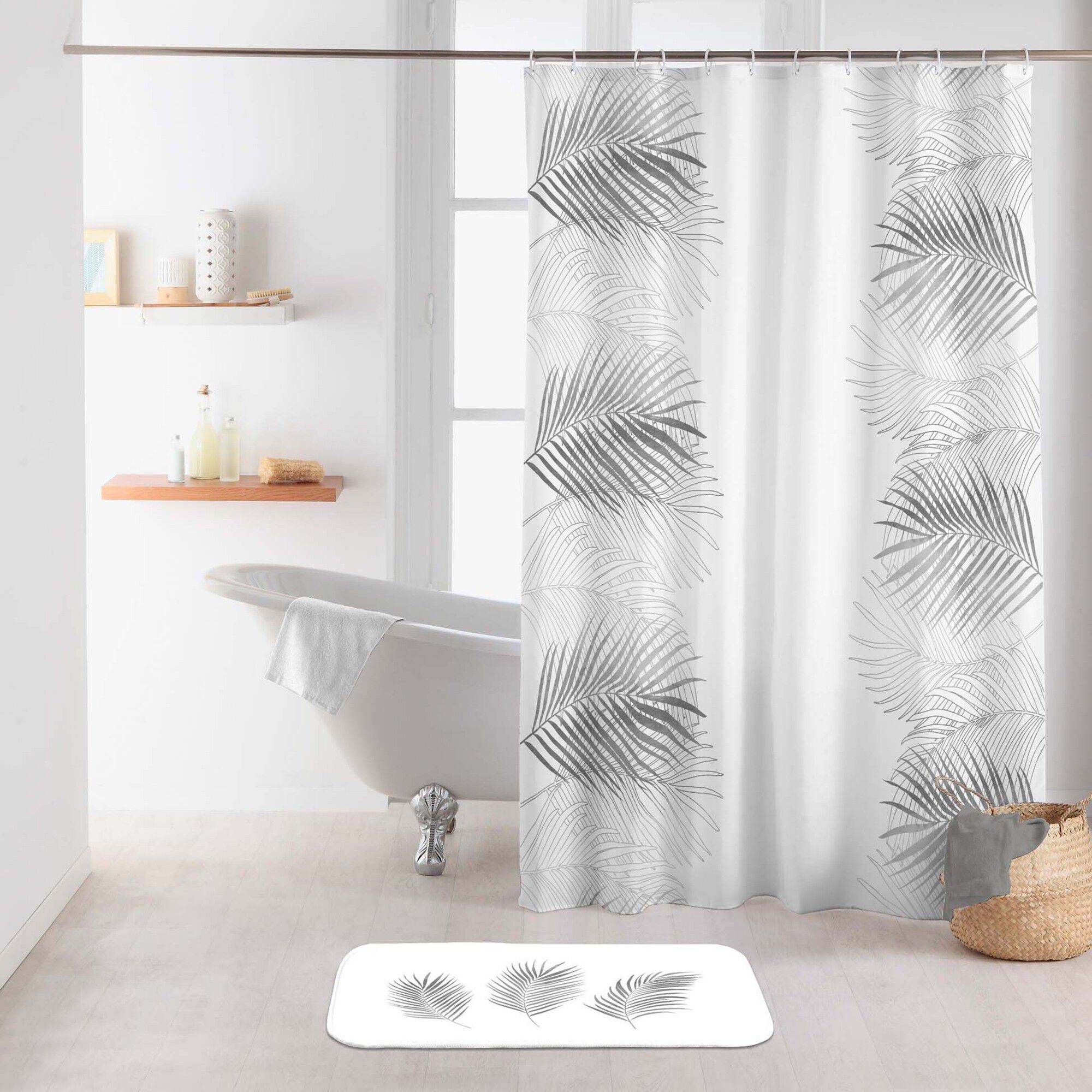 Rideau de douche imprimé feuillage