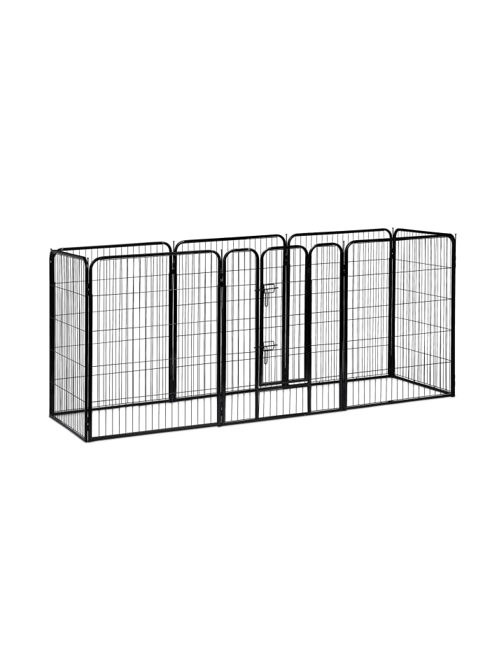 relaxdays Welpenauslauf in Schwarz - (B)76,5 x (H)100 x (T)235 cm günstig kaufen onesize