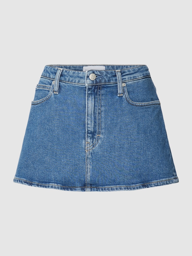 Minirock mit Label-Patch Modell 'MICRO' in jeans