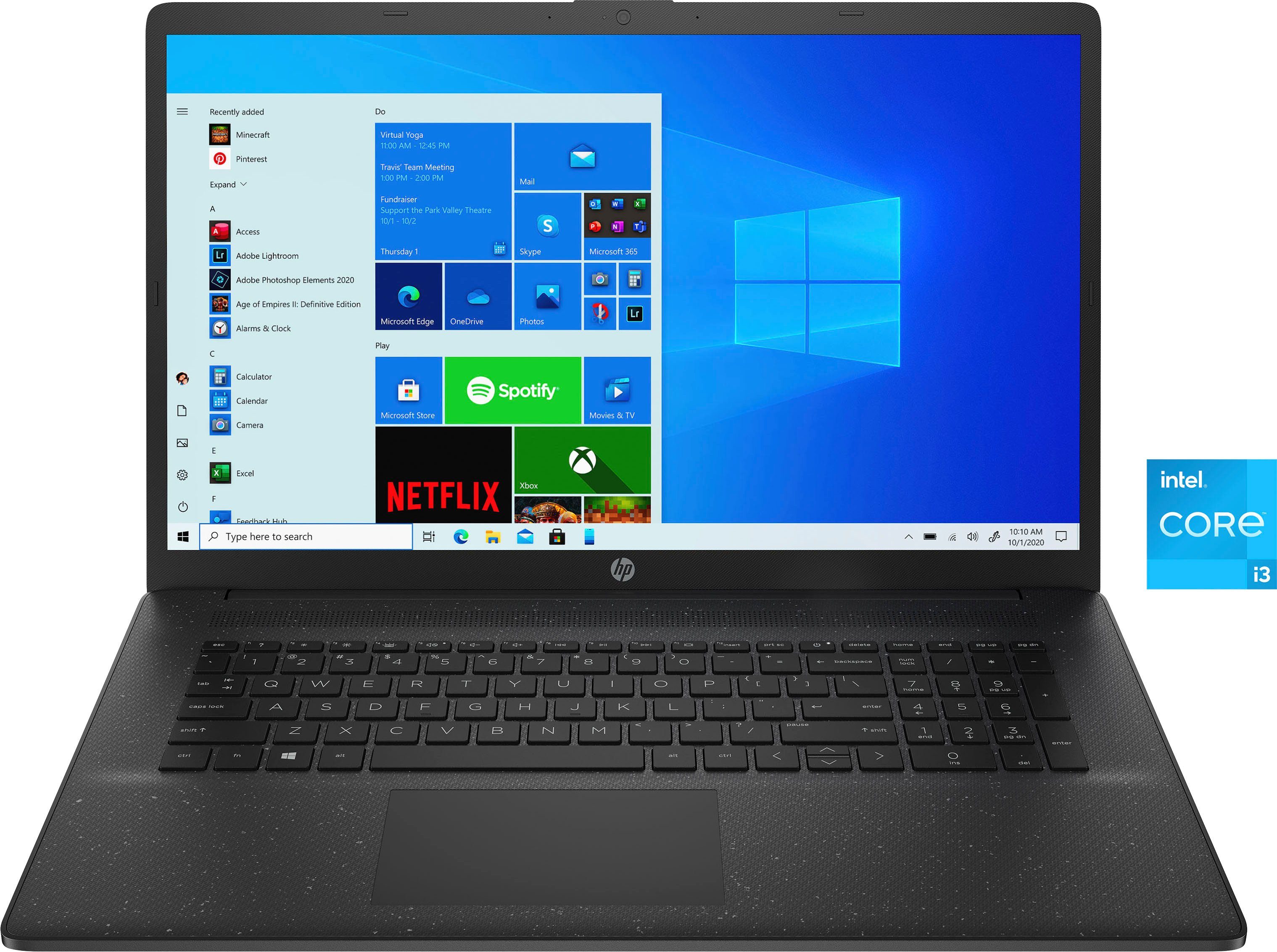 HP 17-cn0237ng Notebook (43,9 cm/17,3 Zoll, Intel Core i3 1115G4, UHD Graphics, 512 GB SSD)