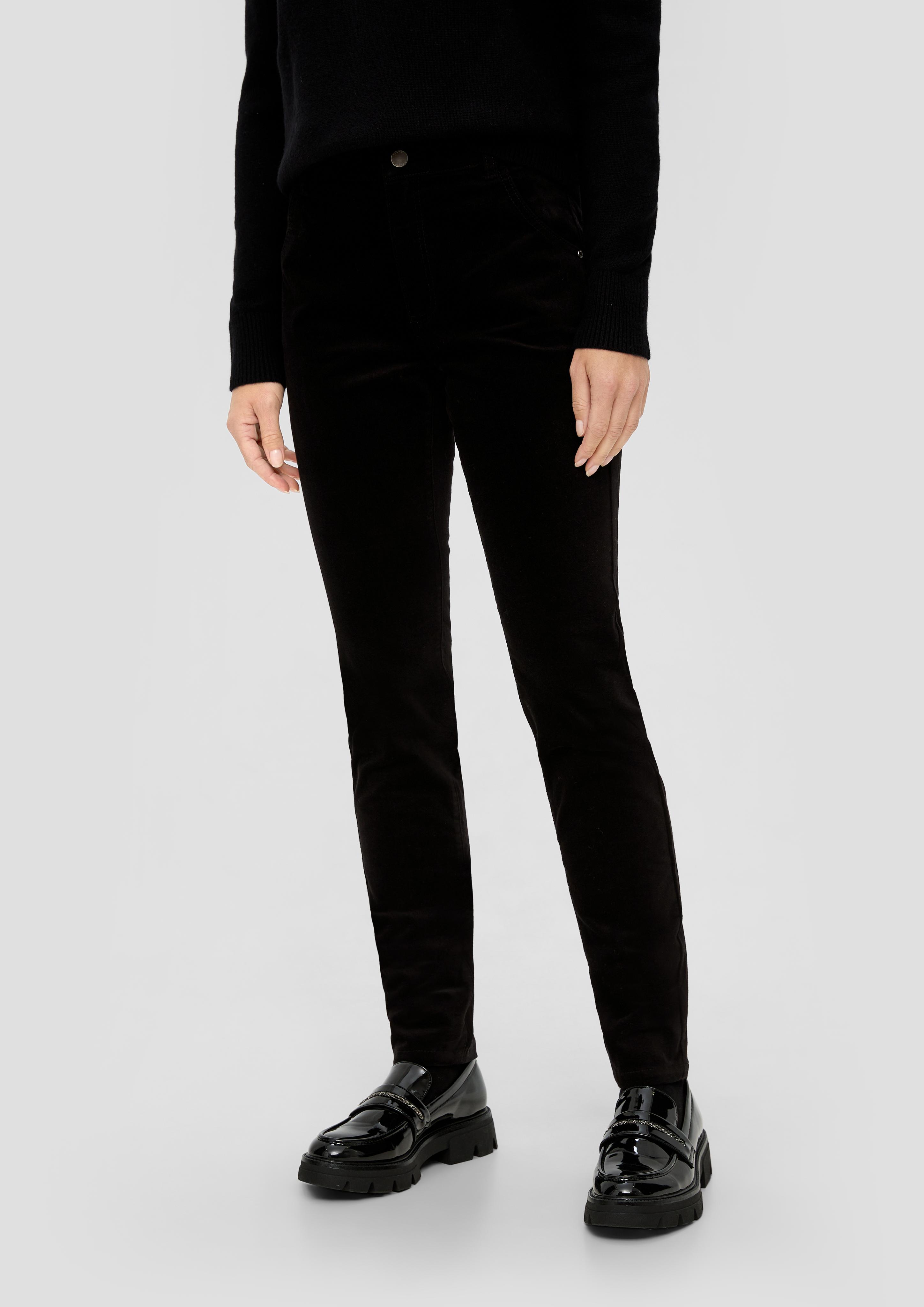 Slim: 5-Pocket-Hose aus Samt  2138773-9999