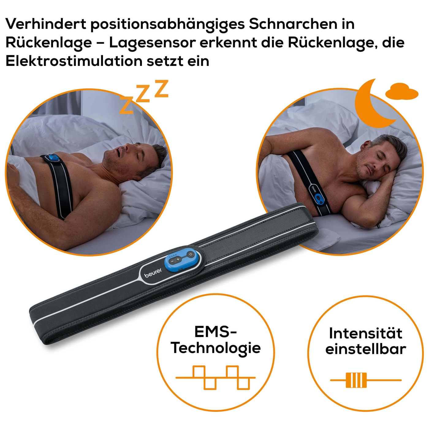 Beurer SL 40 Schnarchgurt-Gurt zur Verhinderung von positionsabhängigem Schnarchen in Rückenlage