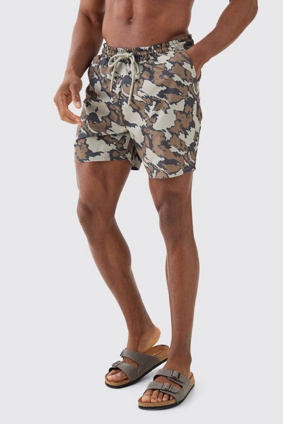 Mittellange Camouflage Badehose