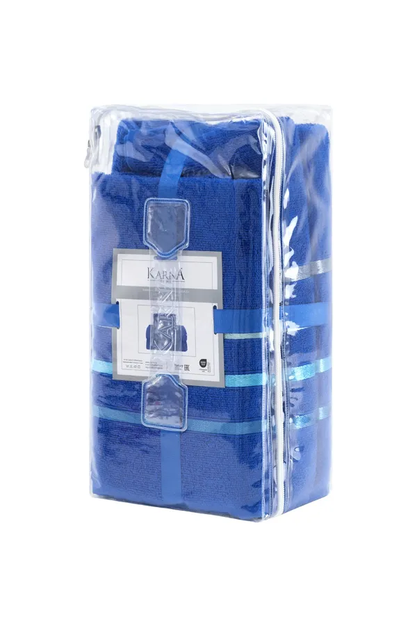 Karna Home  Bale Set mit 4 Badetüchern Saks Blue