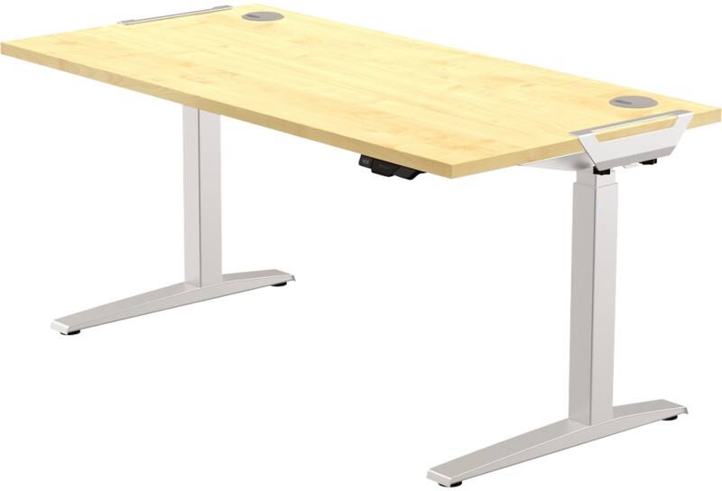 Fellowes Levado Elektrisch Höhenverstellbar Höhenverstellbarer Schreibtisch Ahorn T-Fuß 1.829 (B) x 698 (T) x 1.257 (H) mm MDF (Mitteldichte Faserplatte), PVC (Polyvinylchlorid), Stahl