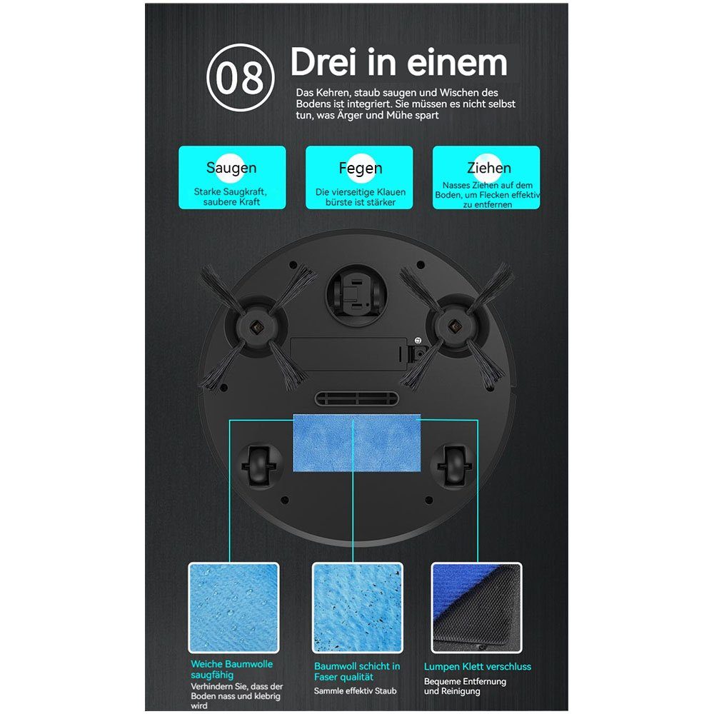 MOUTEN Kehrmaschine Intelligenter Drei-in-Eins-Kehrroboter-Staubsauger, (1-tlg)