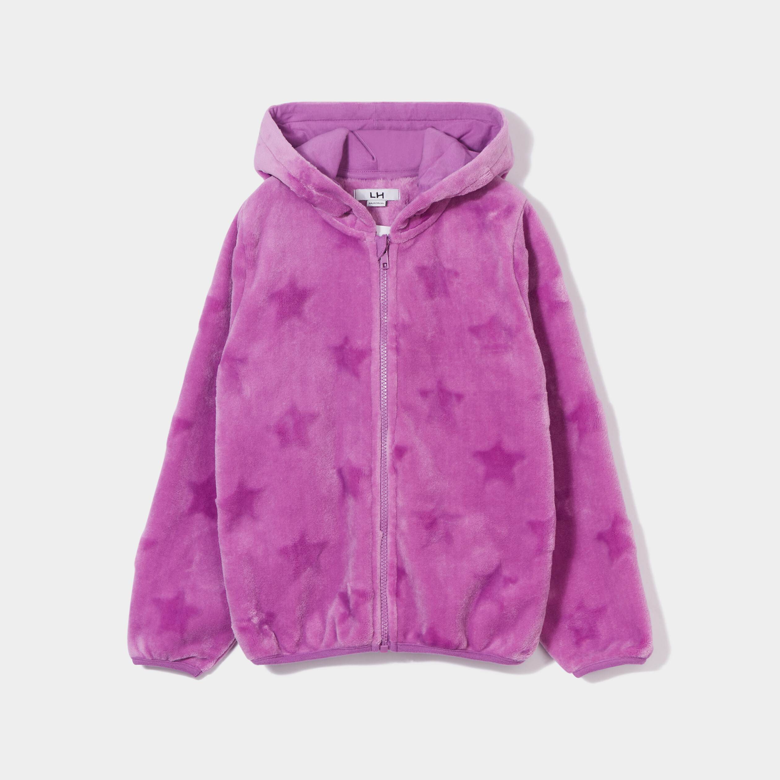 Sweat pilou zippé à capuche mauve fille | La Halle