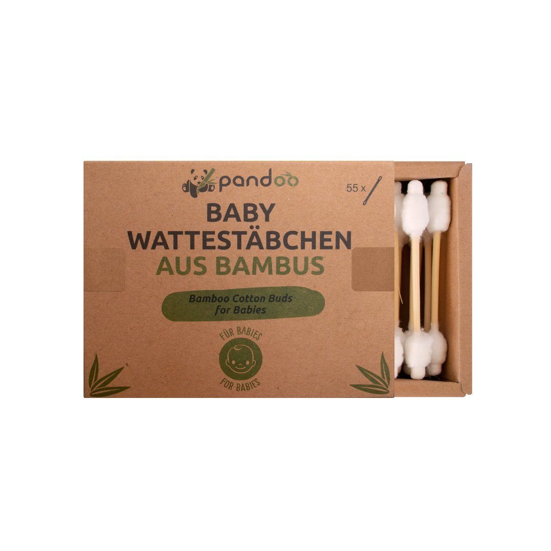 pandoo Ohrenreiniger Wattestäbchen für Kinder und Babys mit Sicherheitskopf, 200-tlg.