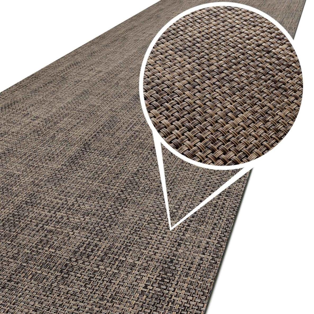 Küchenläufer Outdoorläufer Teppich Läufermatte TATAMI Rattan Robust Wasserabweisen, ANRO, Rechteckig, Höhe: 3 mm, Rattanoptik