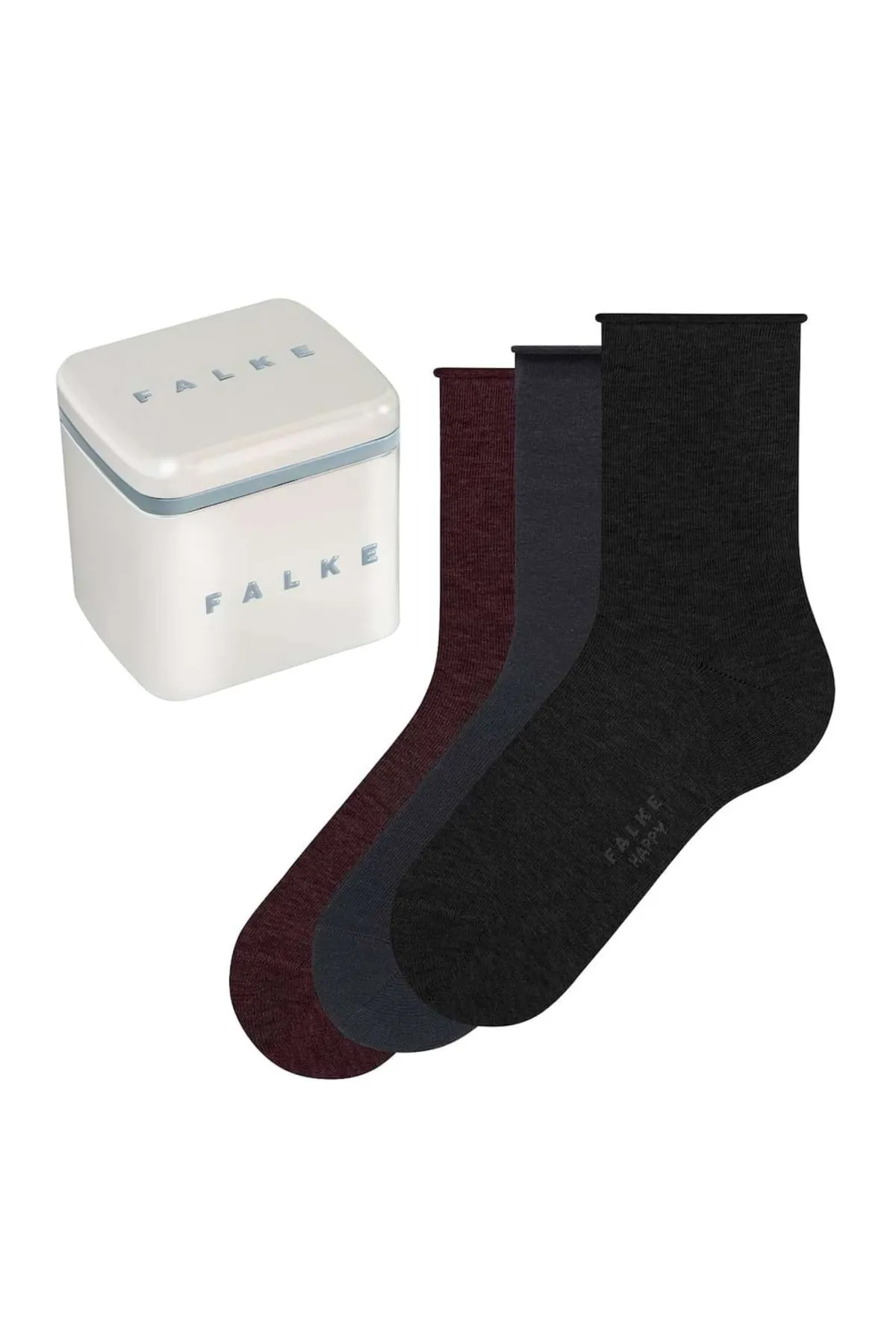 FALKE  Damen Socken 3er Pack - Happy Box, Kurzsocken, Geschenkbox