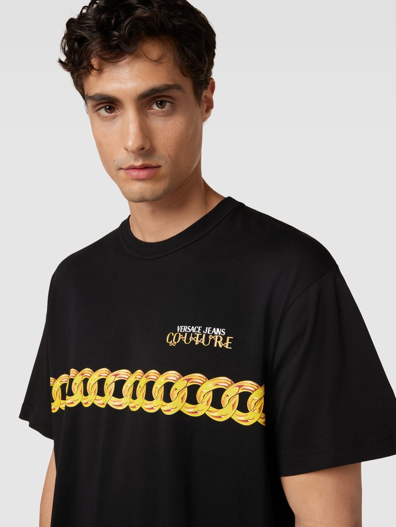T-Shirt mit Motiv-Print in schwarz