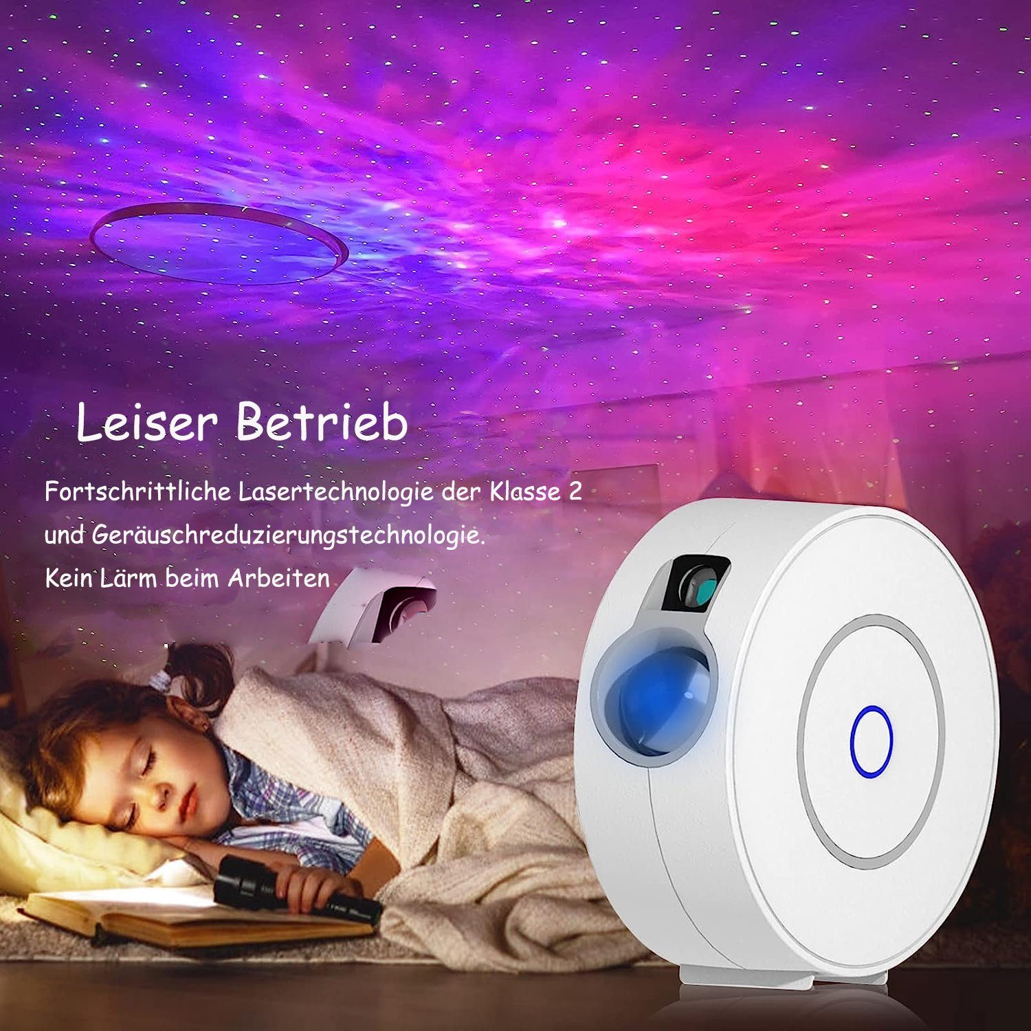 KREATE Projektionslampe Projektionslampe LED Nachtlicht Sternenhimmel, Sternenhimmelfarbe, Bunt, einfarbig, Langlebiger wiederverwendbarer Sternenlichtprojektor
