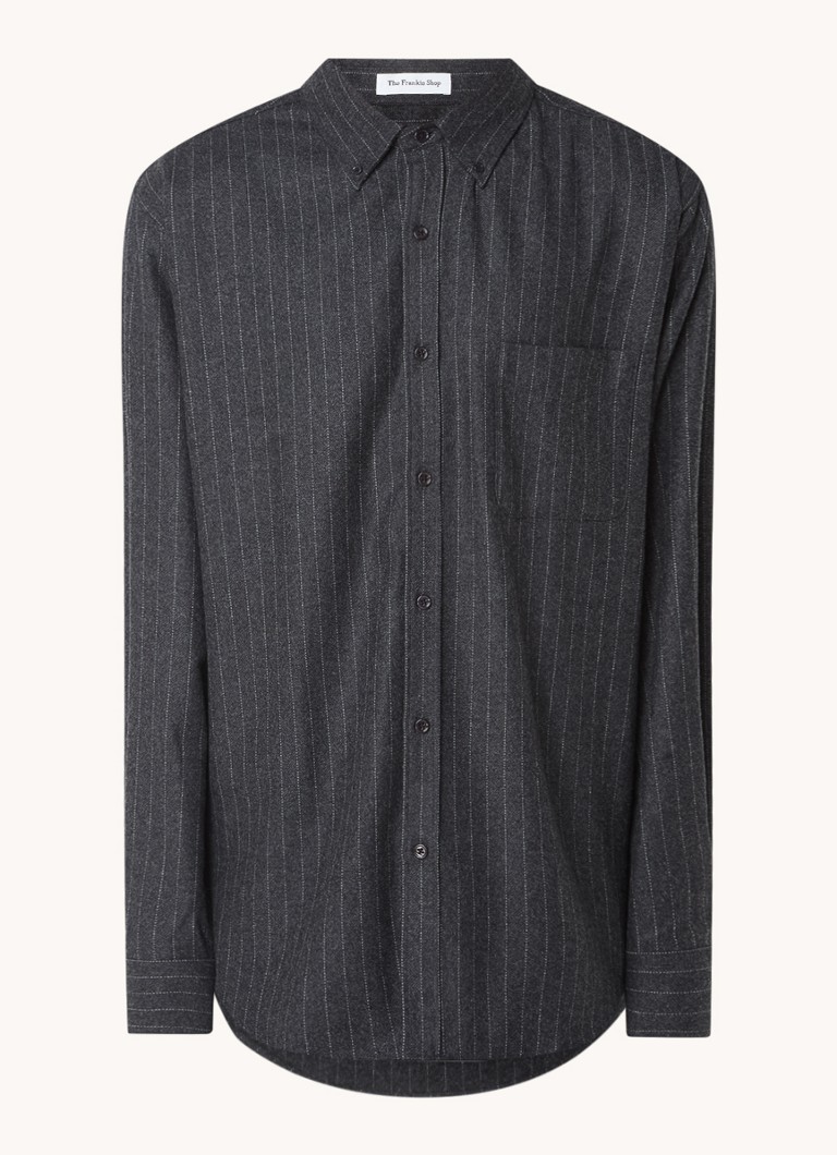 Velká košile Frankie Shop Mason ze směsi vlny s proužky