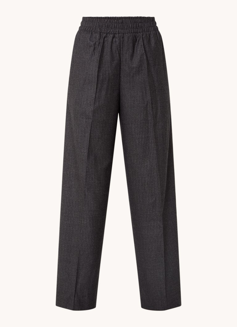 OLAF High waist wide fit trousers with pinstripe