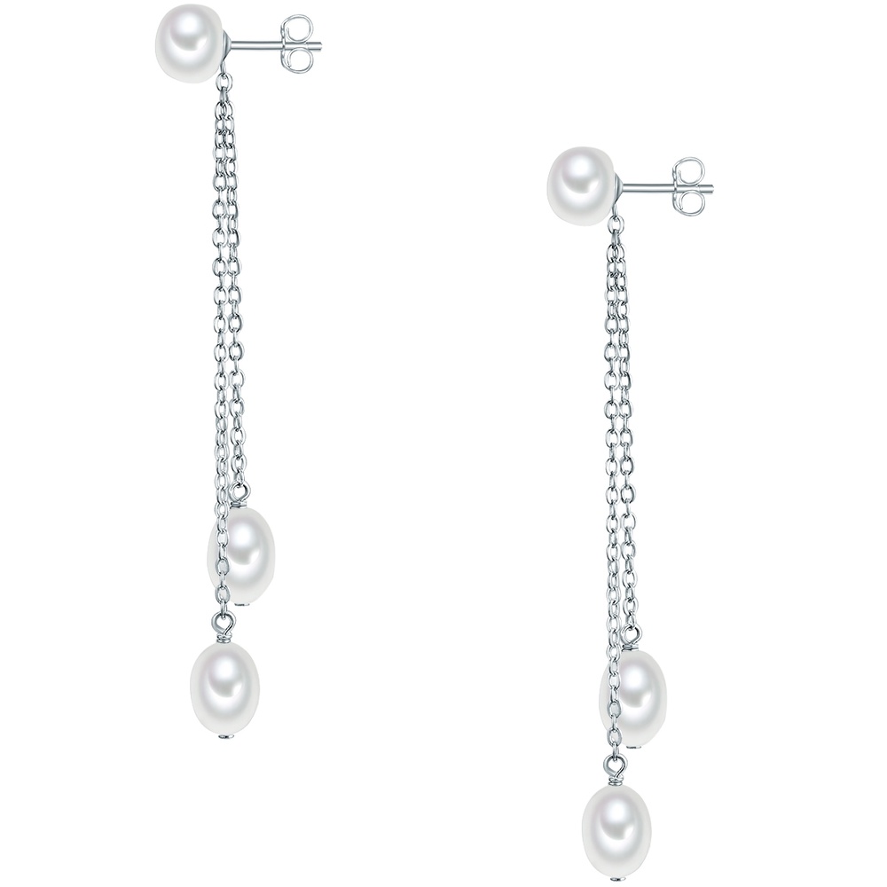 Valero Pearls Boucles d'oreille en argent Argent sterling Perle de culture d'eau douce en Argen Boucles d'oreilles