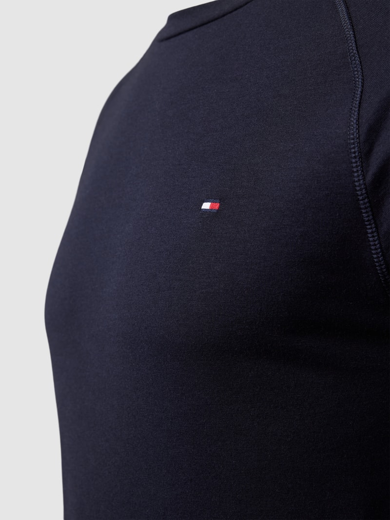 Longsleeve mit Logo-Stitching Modell 'SIGNATURE' in marineblau