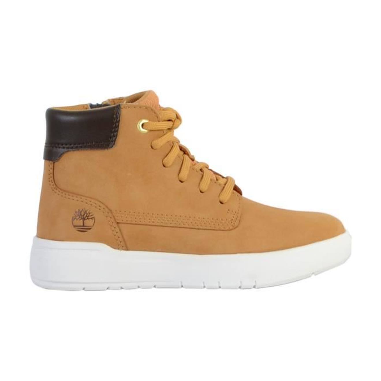 Basket Montante Cuir Junior Timberland Seneca Bay 6 In Side Zip marron