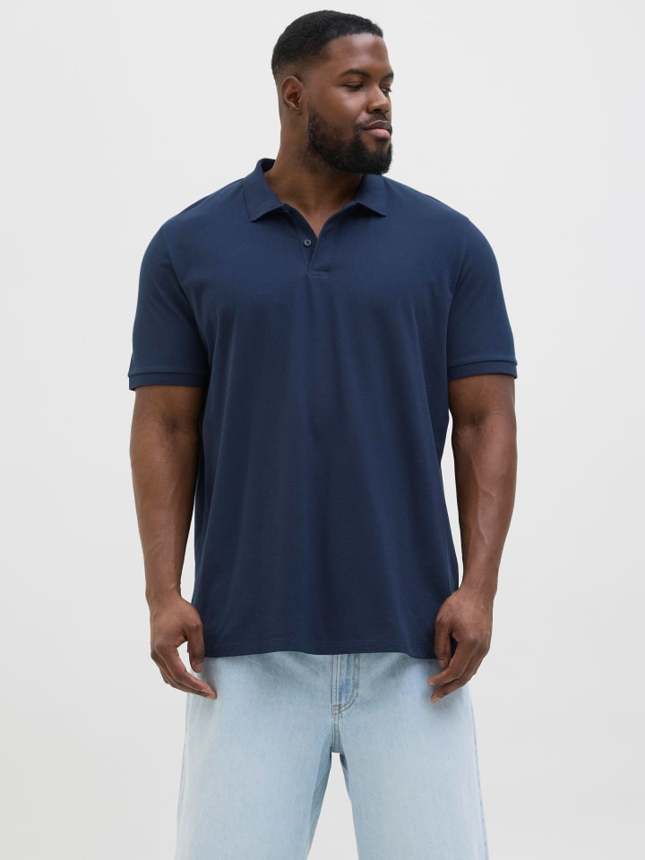 JACK & JONES PLUS Poloshirt in Moonbeam günstig kaufen 5XL