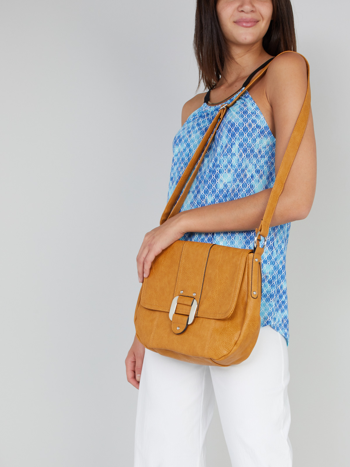 Sac besace avec boucle jaune femme | La Halle