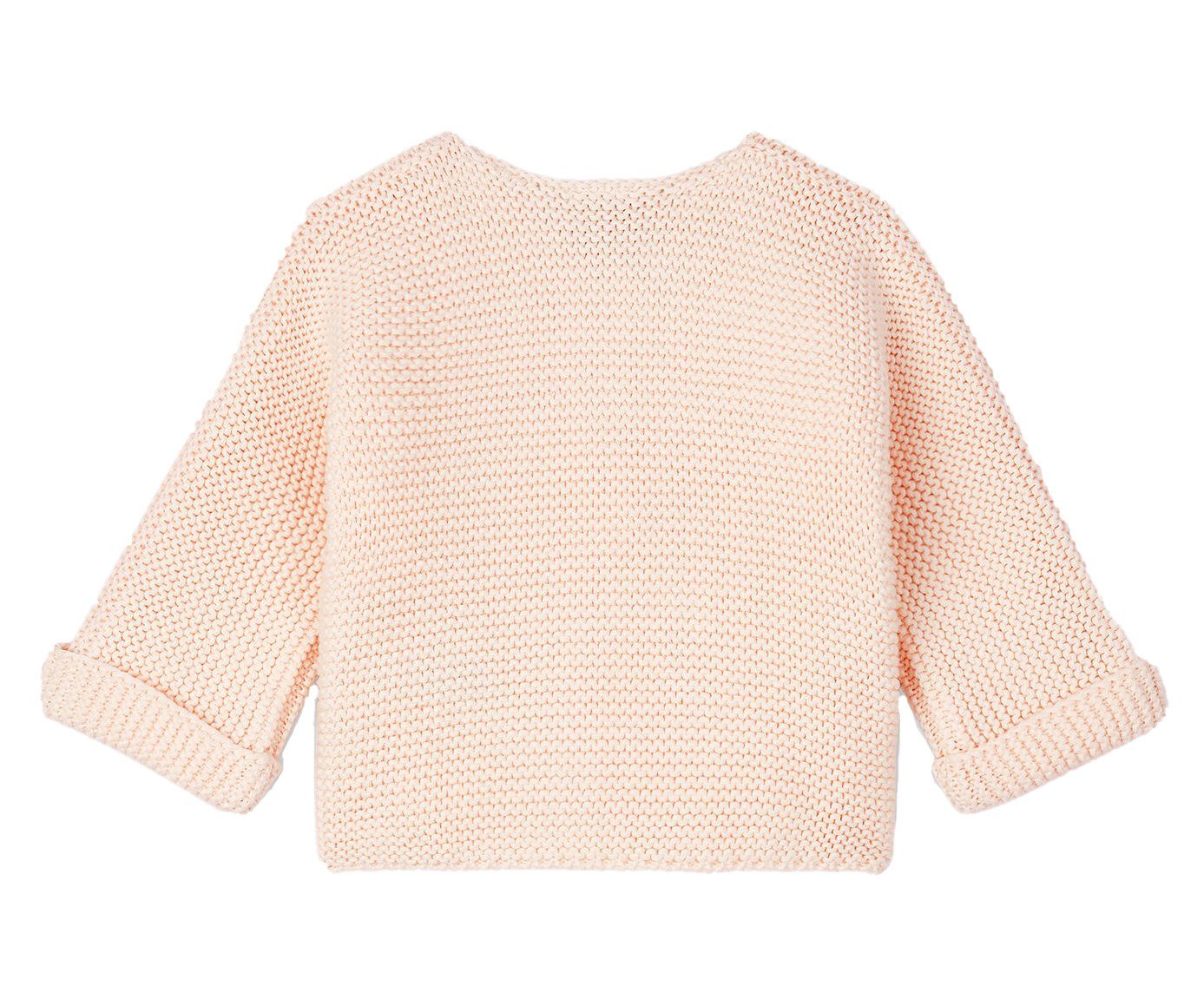 Petit Bateau Strickjacke Petit Bateau Baby Strickjacke cardigan rosa fleur Krausstrick