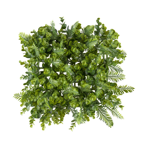 Künstl. Eukalyptus-Farn Wandmatte, 25x25cm, Kunststoff, 2er Set