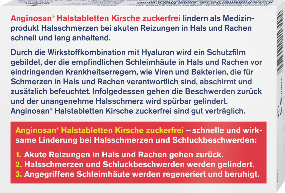 Anginosan Halstabletten Kirsche zuckerfrei, 20 St