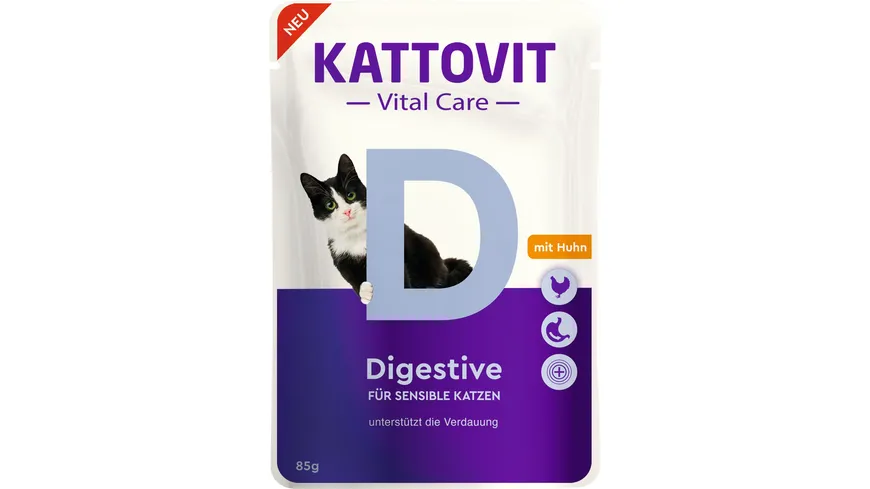 Kattovit Katzennassfutter Vital Care Digestive mit Huhn 85 g