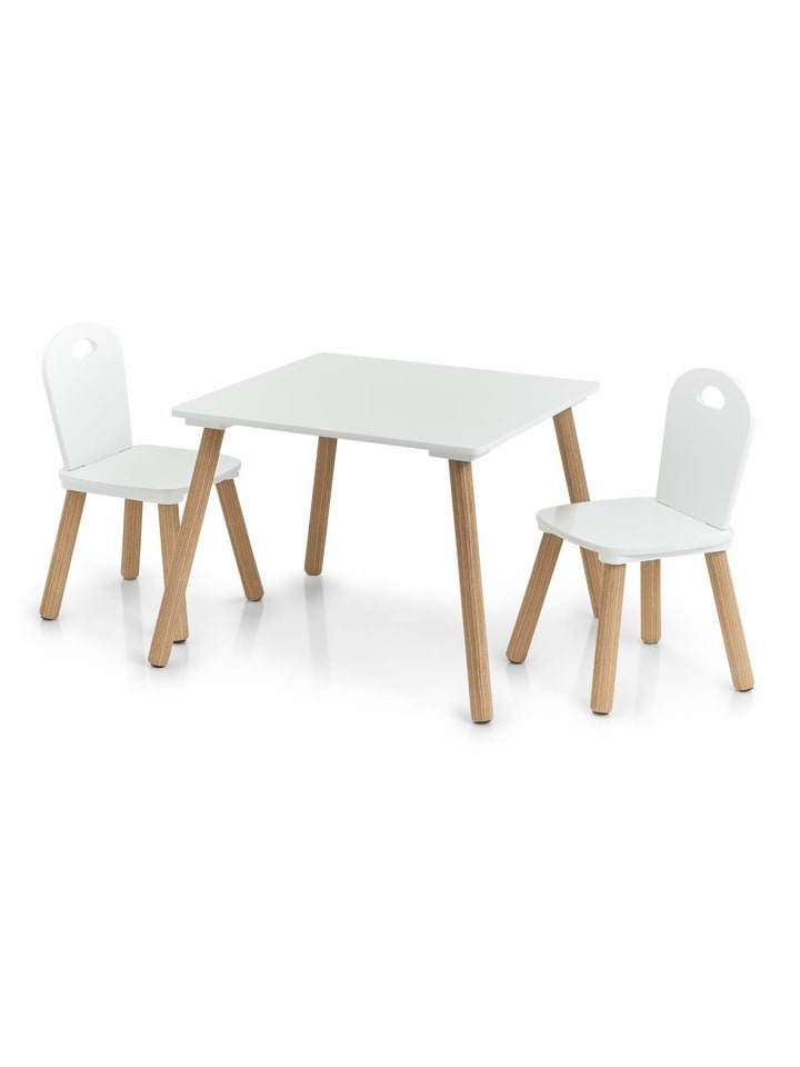Zeller Present Kindermöbelset: 2 Stühle   Tisch in weiß günstig kaufen onesize