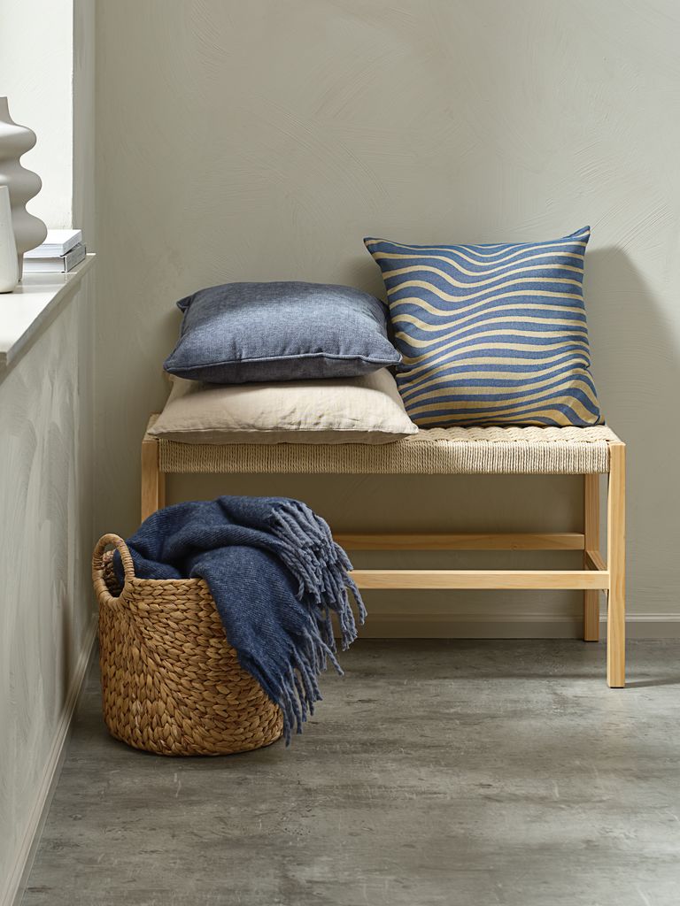 SYLARVE Pyntepute SYLARVE 45x45 blå og beige