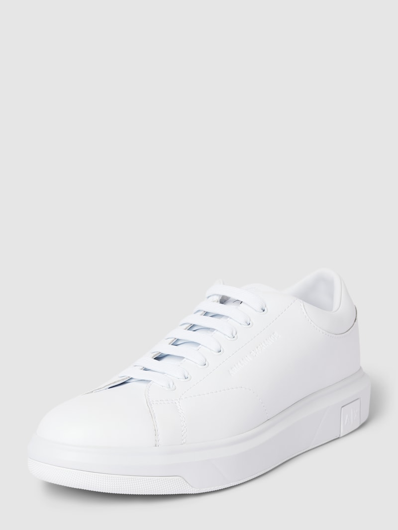 Sneaker aus Leder mit Label-Details in weiß