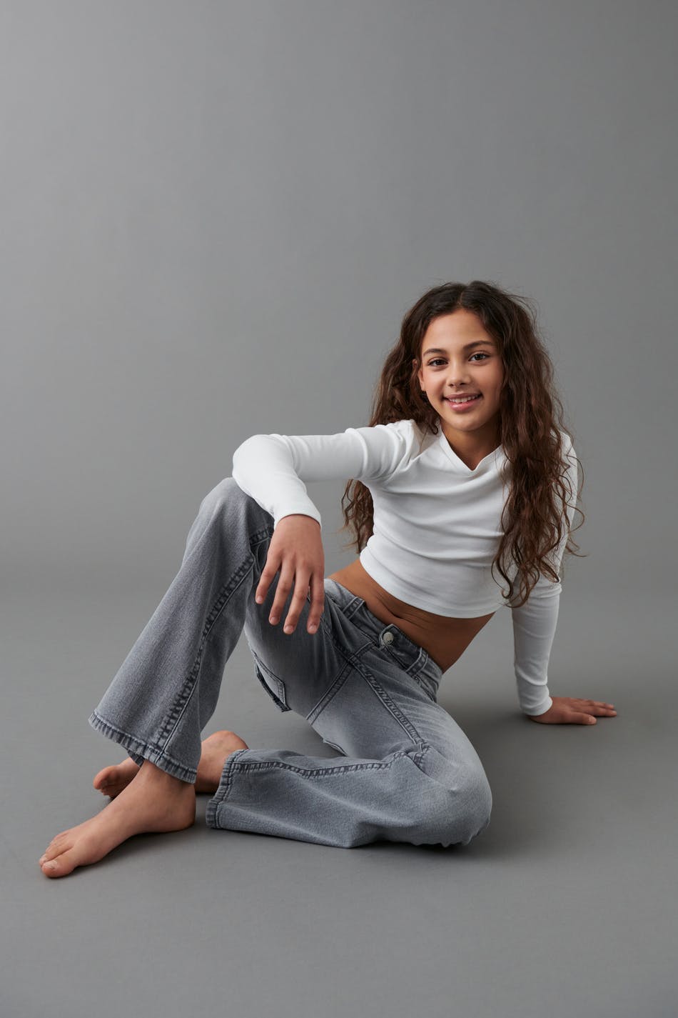 Chunky low flare jeans
